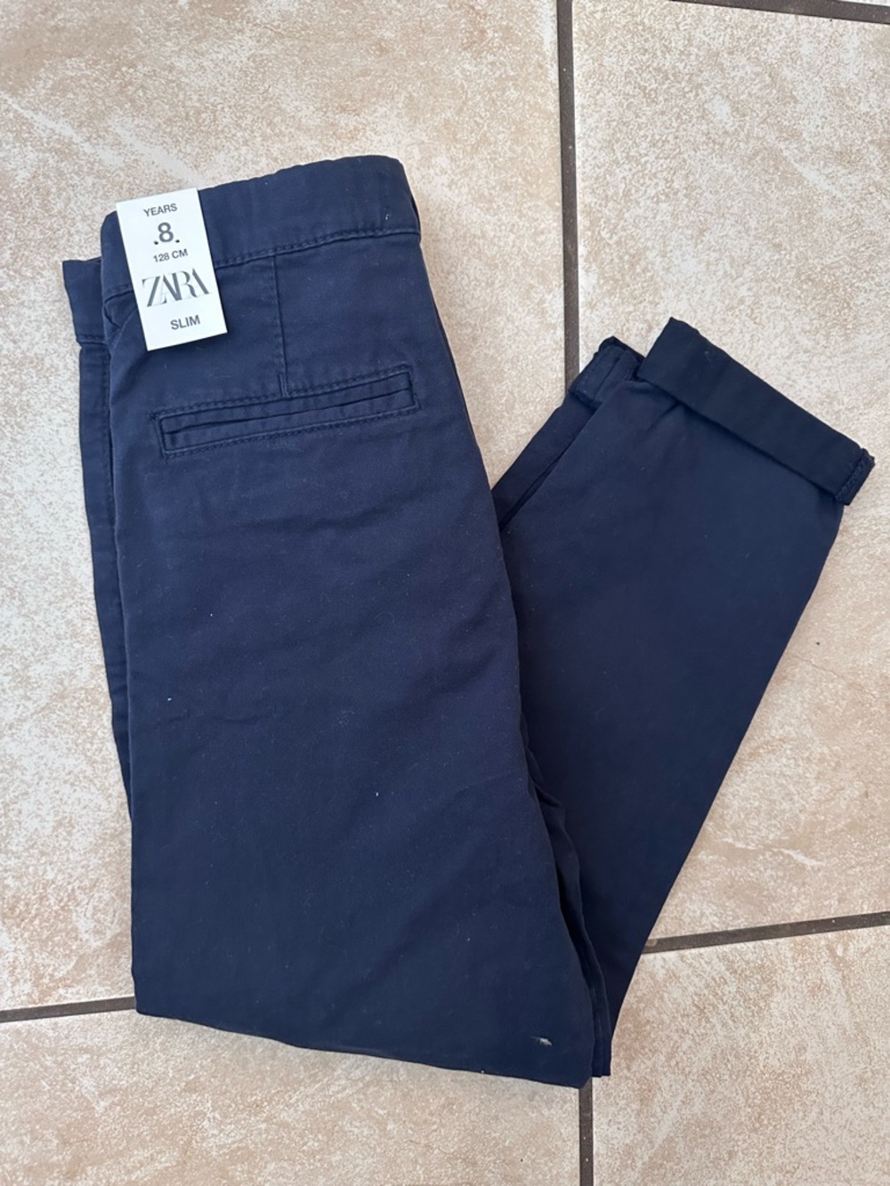 ZARA Kids Slim Navy Chino Pants